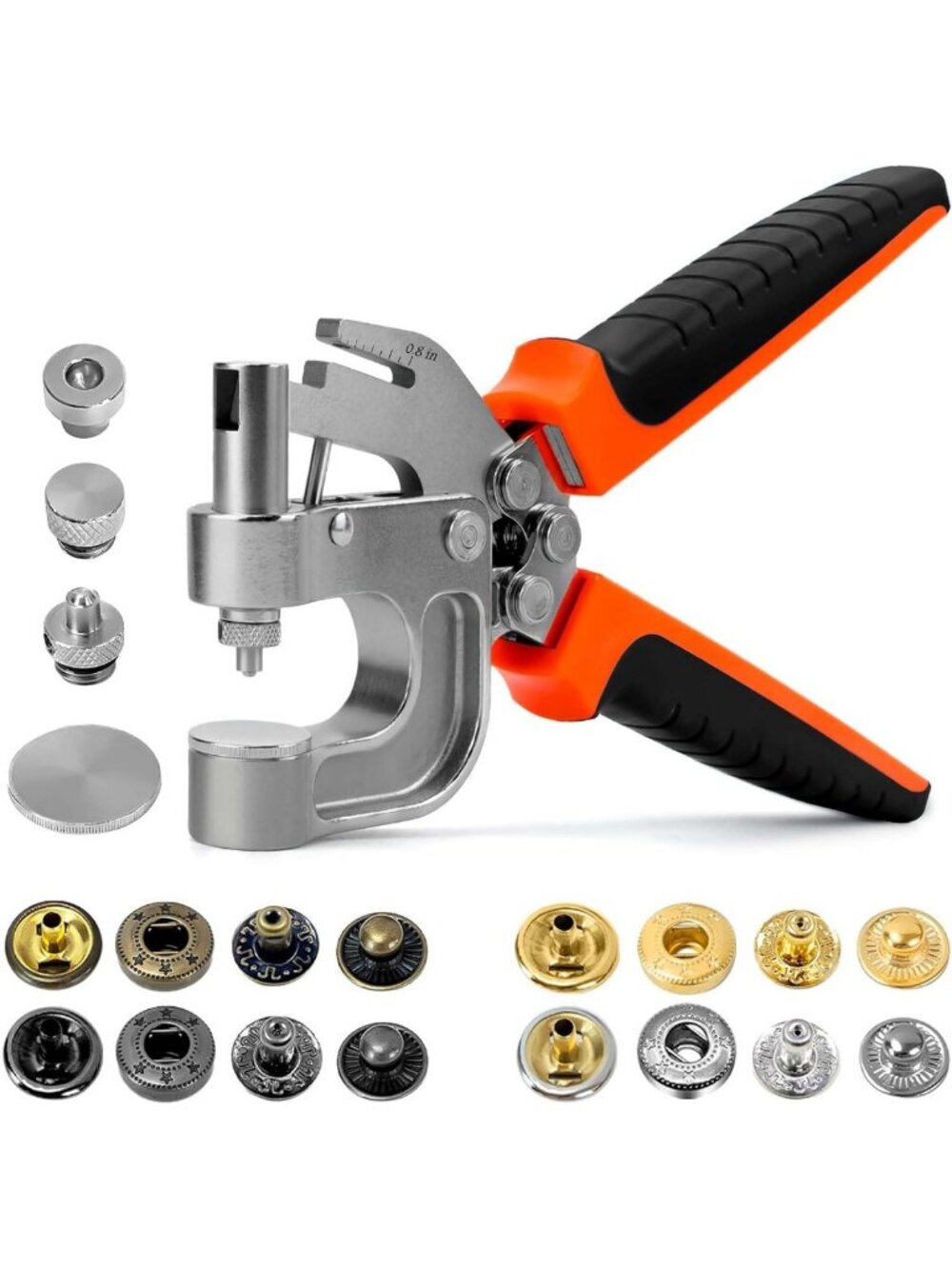 Versatile Leather Snap Button Kit - 40 Sets, 4 Colors, Includes Press Pliers for